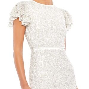 Mac Duggal Ivory Embroidered Wedding Gown